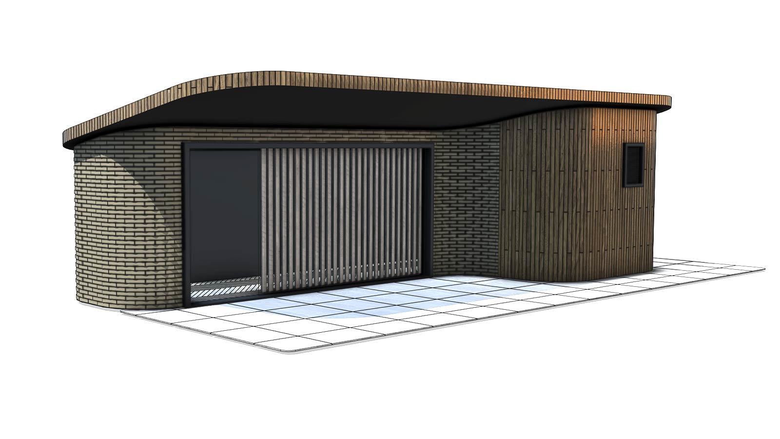 Connected curved source faces in a SketchUp model with the Detect action highlighted.
