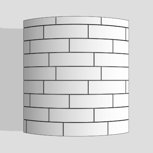 Free stagger pattern on a curved surface.